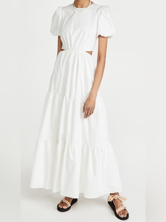 Wayf Dresses & Skirts - WAYF Plaza Cutout Maxi Dress M Ivory Cottagecore Bridal Vacation